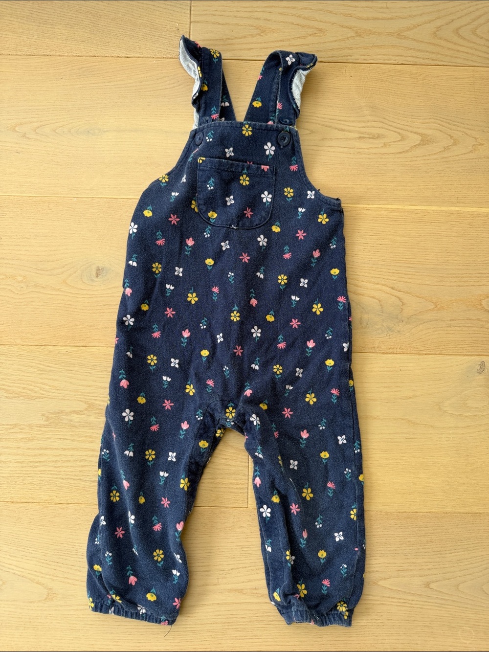 Carters Navy Floral Overalls